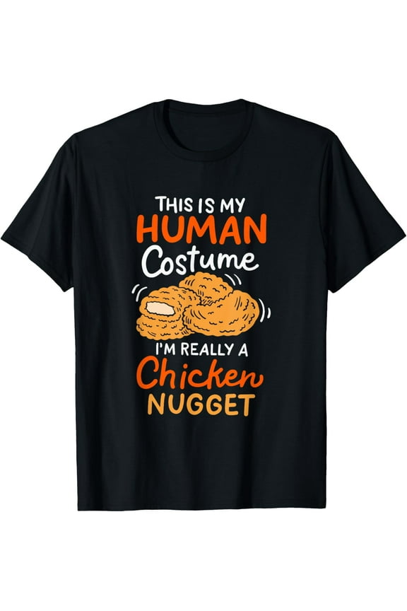 men and women can wear，This Is My Human Costume Chicken Nugget Halloween T-Shirt