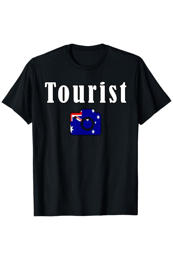 men and women can wear，Tourist Australia Australian Flag Funny T-Shirt