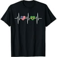 thumbnail image 1 of men and women can wear，USA Brazil Shirt Heartbeat America Brazilian Flag Heart T-Shirt, 1 of 4