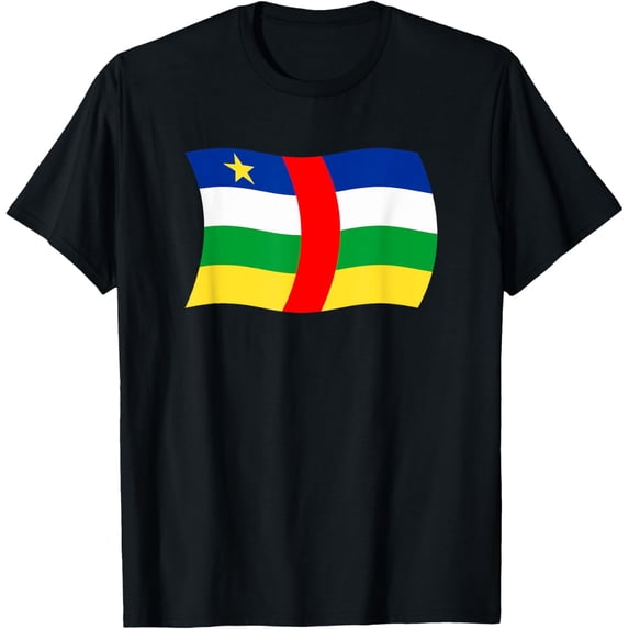 men and women can wear,Wavy Flag of Central African Republic T-Shirt