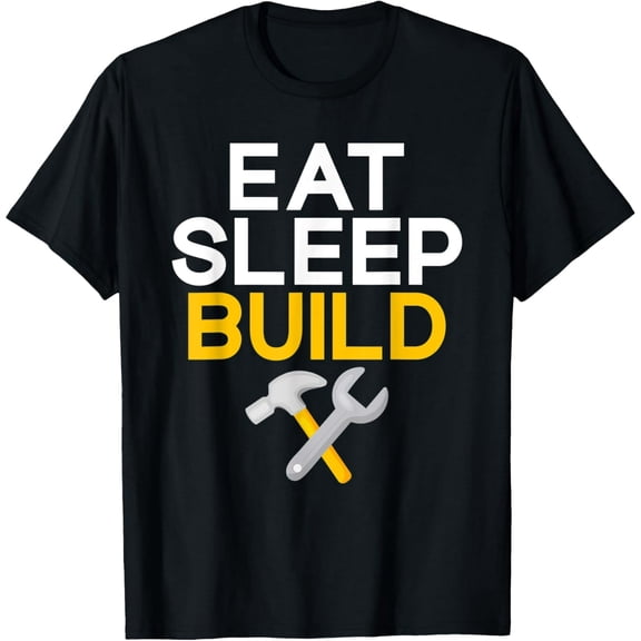 men and women can wear锛孍at Sleep Build Construction Worker T-Shirt