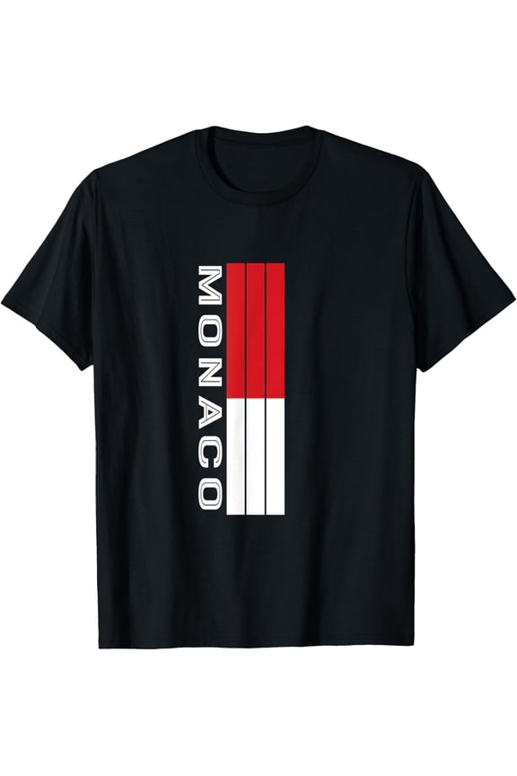 men and women can wear,monaco Flag Colors T-Shirt