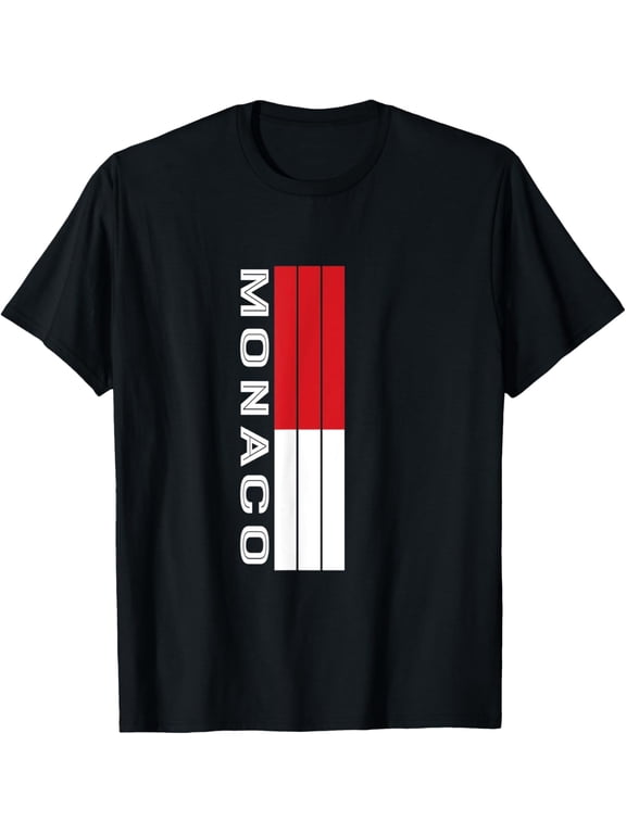 men and women can wear,monaco Flag Colors T-Shirt