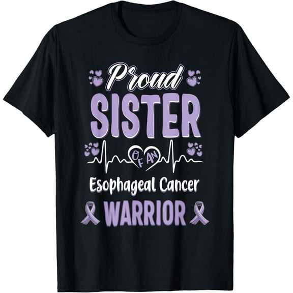 men and women can wear,proud Sister Esophageal cancer warrior awareness ribbon T-Shirt