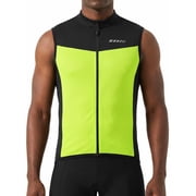 Qualidyne Mens Sleeveless Cycling Jersey Vest, Full-Zip Quick-Dry Bike Jersey with 3 Rear Pockets & Reflective Detail