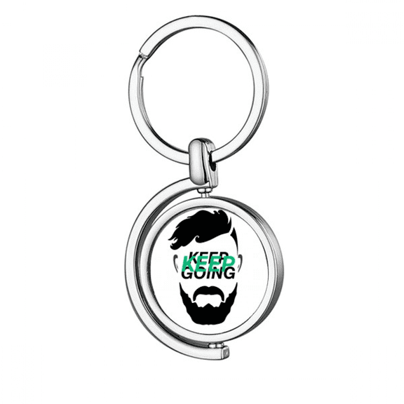 men keep fmove forward rotating keychain metal keyring holder