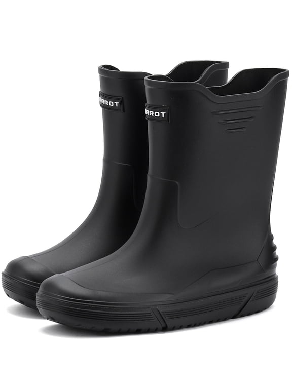 Rain Boots for Men Waterproof Fashionable Rubber Boots Non-slip Outdoor Garden Boots Mid Calf Muck Work Shoes Comfort Lightweight Rainboots for Fishing Climbing
