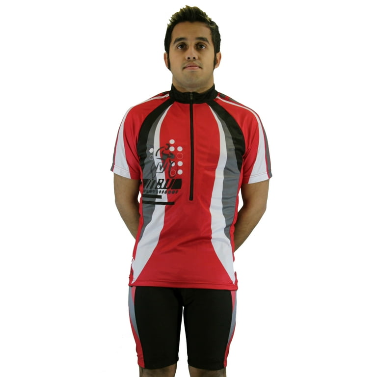 men s cool plus sublimated print race cut short sleeve biking cycling jersey