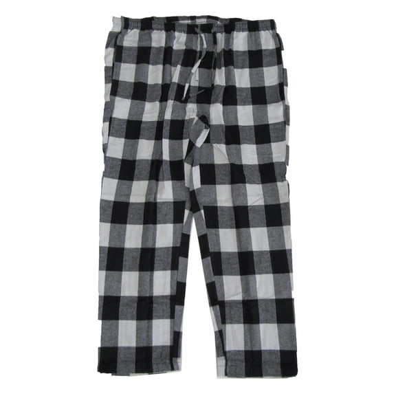 men's flannel plaid pajama black and white 2xl