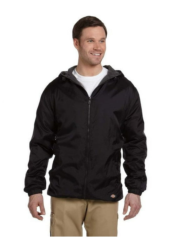 men's fleece lined hooded jacket, black, xx-large