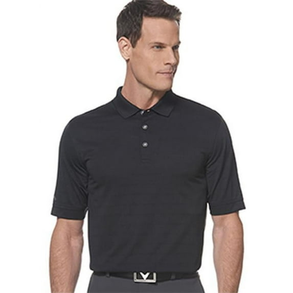 men's golf short sleeve pique open mesh polo shirt, black, 3x-large