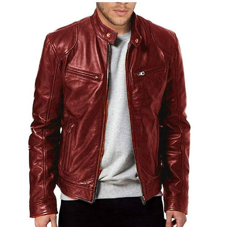 men's leather jacket men's youth stand collar punk men's men's leather jacket men's youth stand collar punk men's