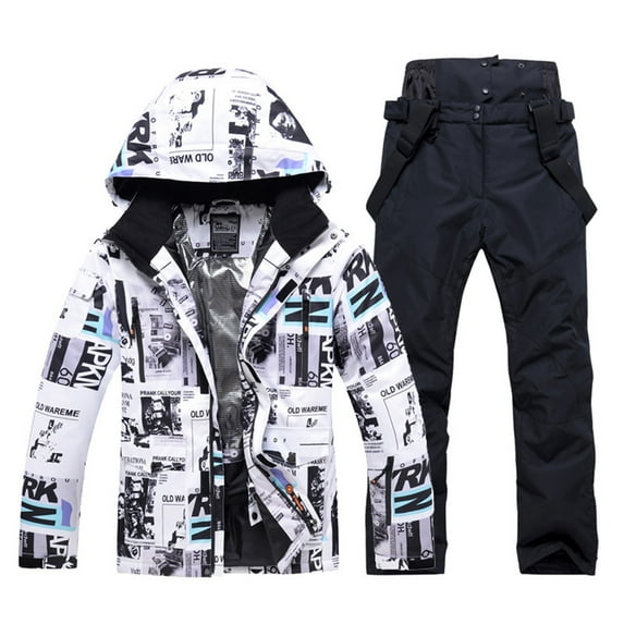 WILLBEST Men's Pants Men's and Men Ski Jackets and Pants Set Windproof Insulated Snowsuit Winter Warm Snowboarding Snow Coat Men's Clothing Sets
