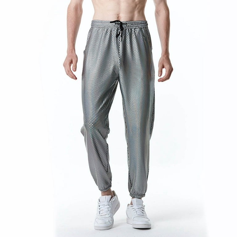 men's pants male casual scale print pants drawstring pocket leggings pant  trousers