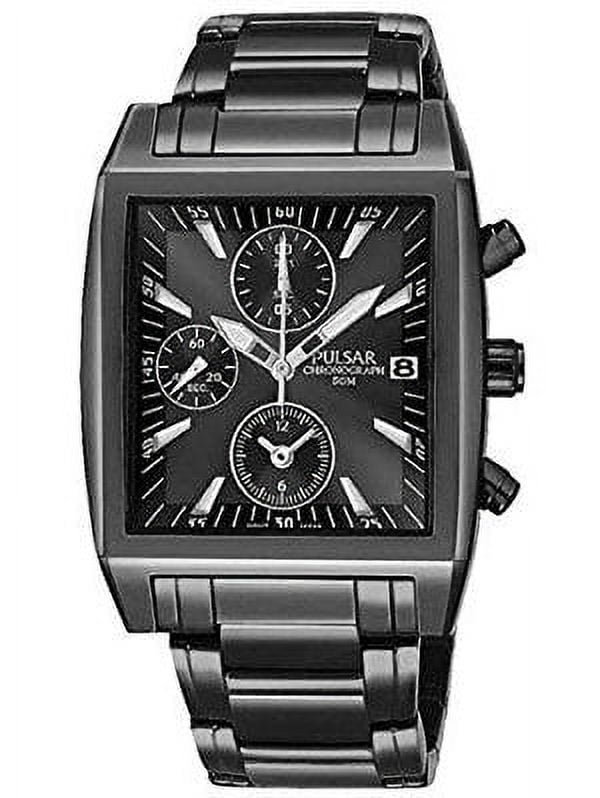 Pulsar Men's PF8137 Wrist Chronograph, Black Ion Plated Stainless