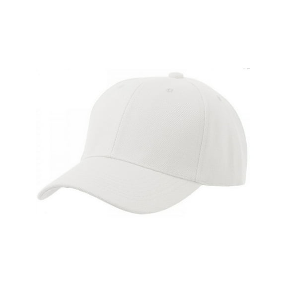 men's plain baseball cap velcro adjustable curved visor hat white