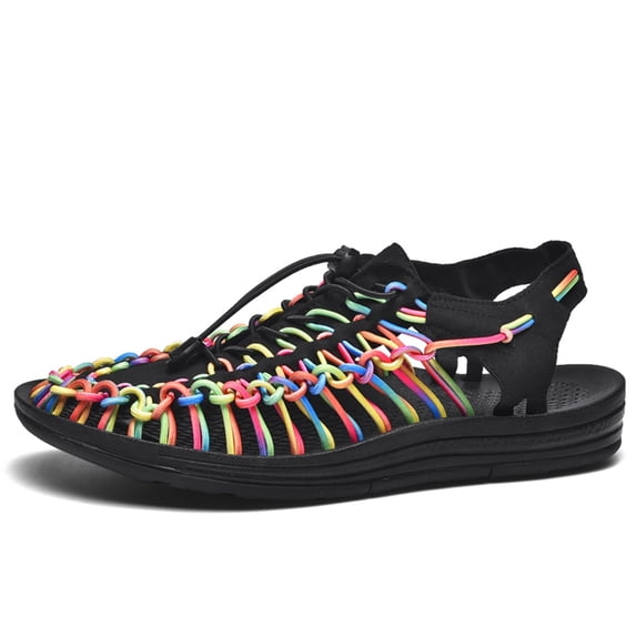 men's sandals lightweight breathable woven outdoor beach casual men's sandals are fashionable Multi