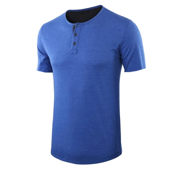 men's spring and summer short-sleeved T-shirt men's t-shirt men's clothing-color blue-S