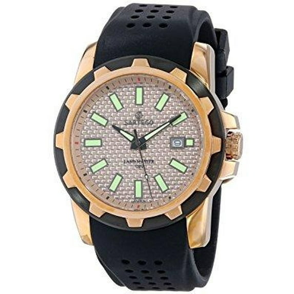 men's sqq52 land master rubber band rosegold watch