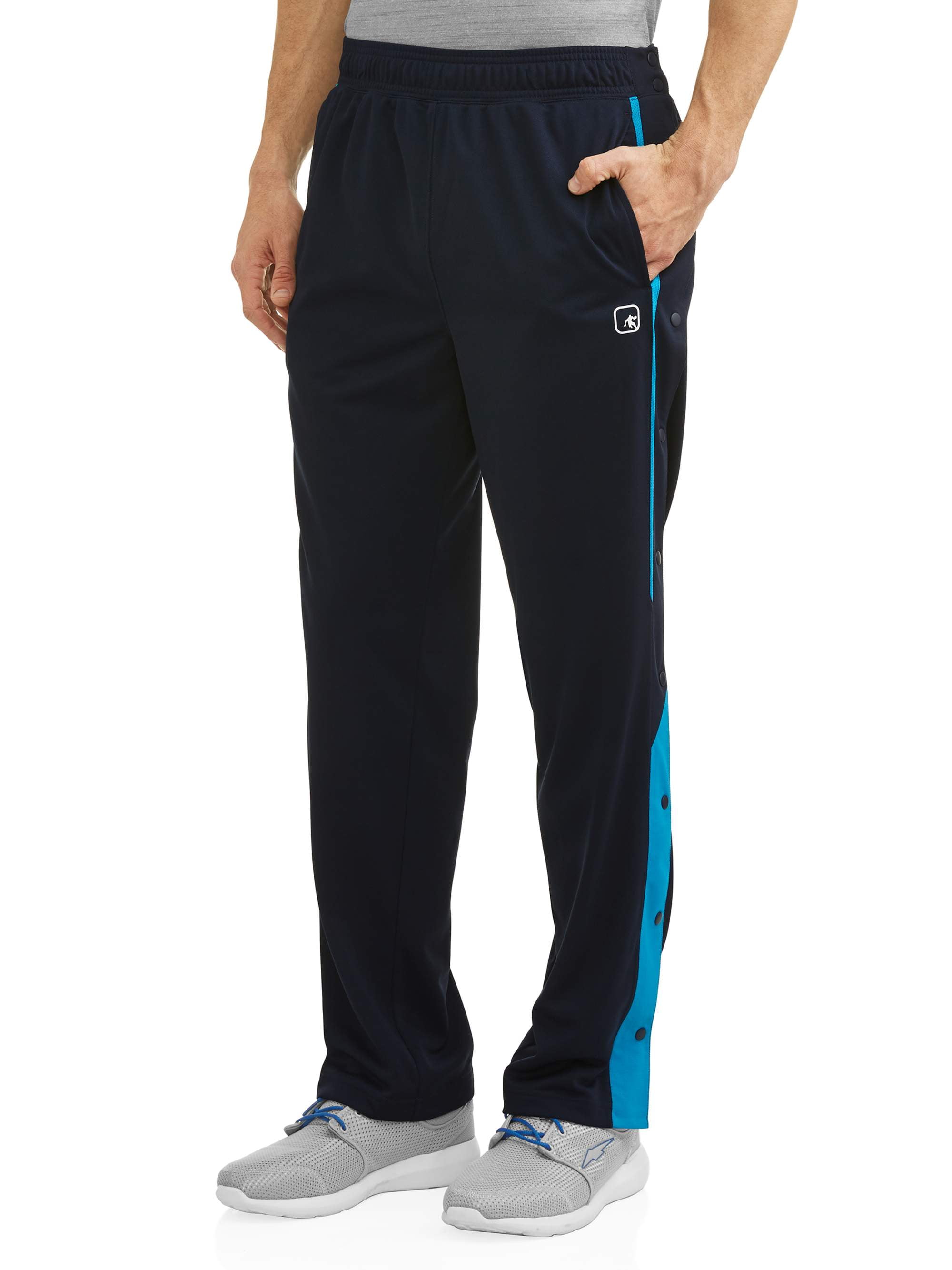 men's tear away basketball pants (2xl, blue/blue)