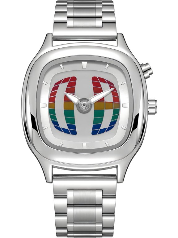 men's watch Modern Stainless Steel Analog Watch Perspective Dial with Unique Colorful Dial – Stylish and Precise for Everyday Wear