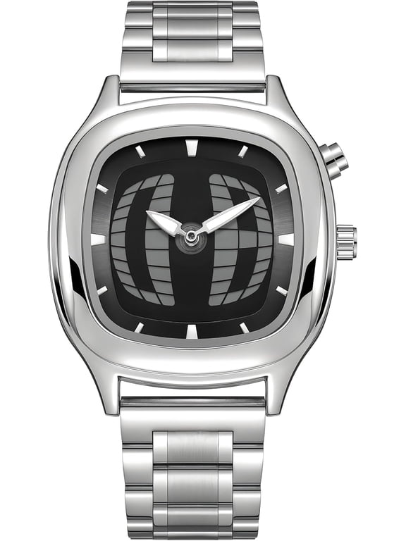 men's watch Modern Stainless Steel Analog Watch Perspective Dial with Unique Colorful Dial – Stylish and Precise for Everyday Wear