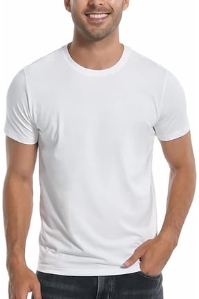 Men's Bamboo Viscose Crew Neck T-Shirt, Cooling