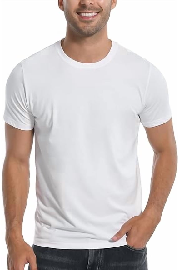 Men's Bamboo Viscose Crew Neck T-Shirt, Cooling