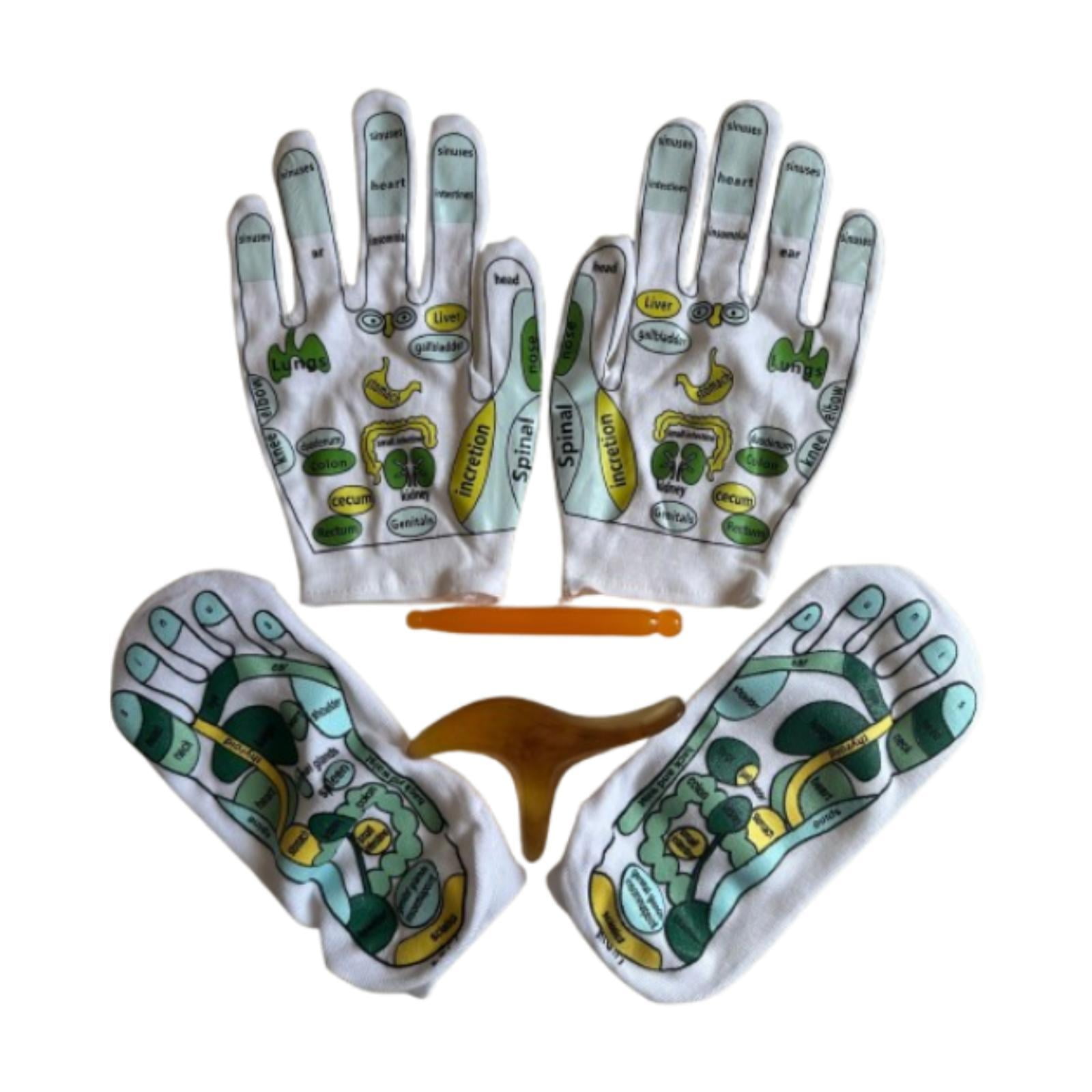 Acupressure Reflexology Gloves And Socks Set, Reflexology Tools Massage With Point Massager Tools Separate Socks For Tired Relieve