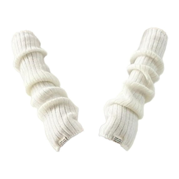 menolana Arm Warmers Fashion Arm Sleeves Wrist Warmer Cute Cold Weather Fingerless Gloves white