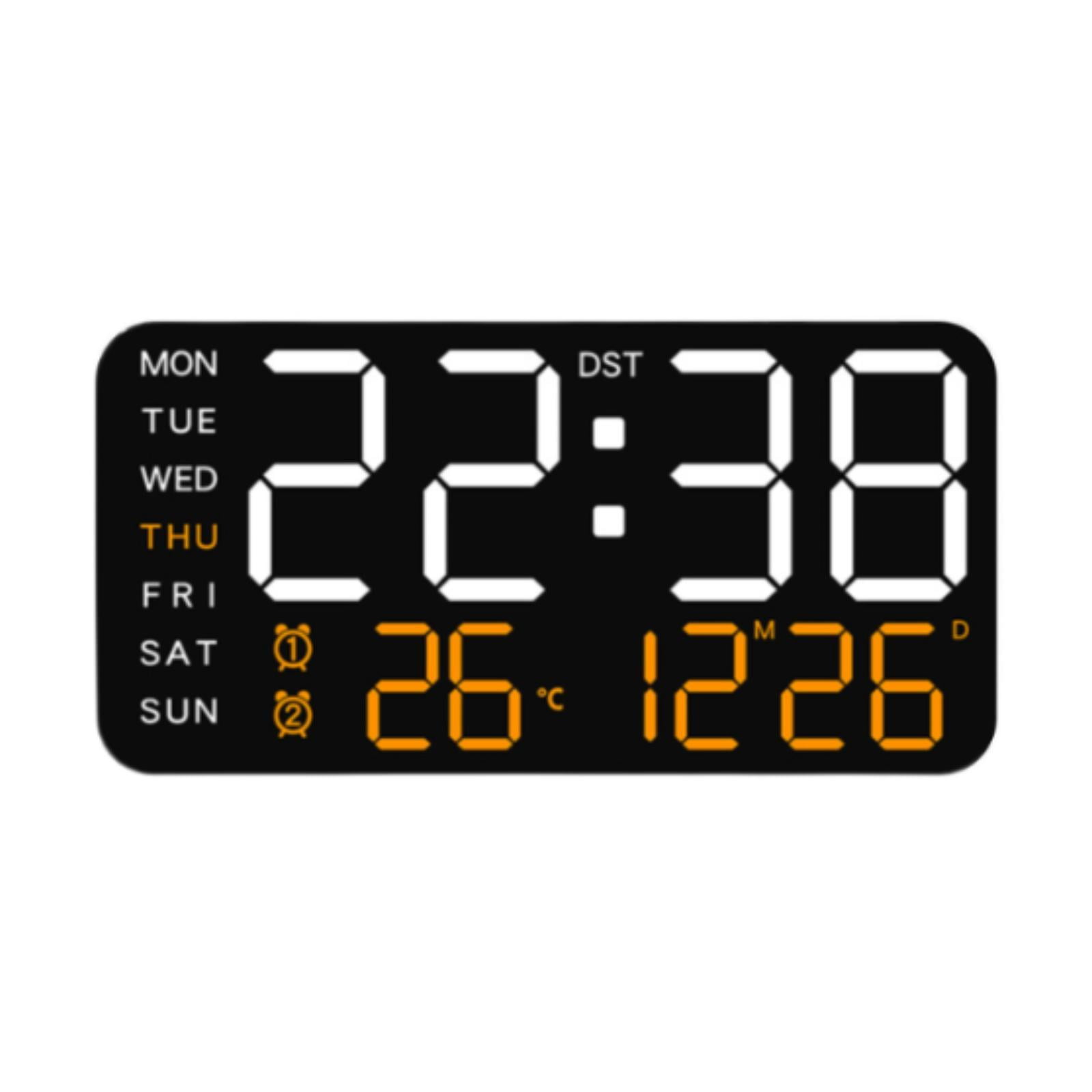 menolana Digital Alarm Clock Electric Clocks Date Dimmable Wall Hanging ...