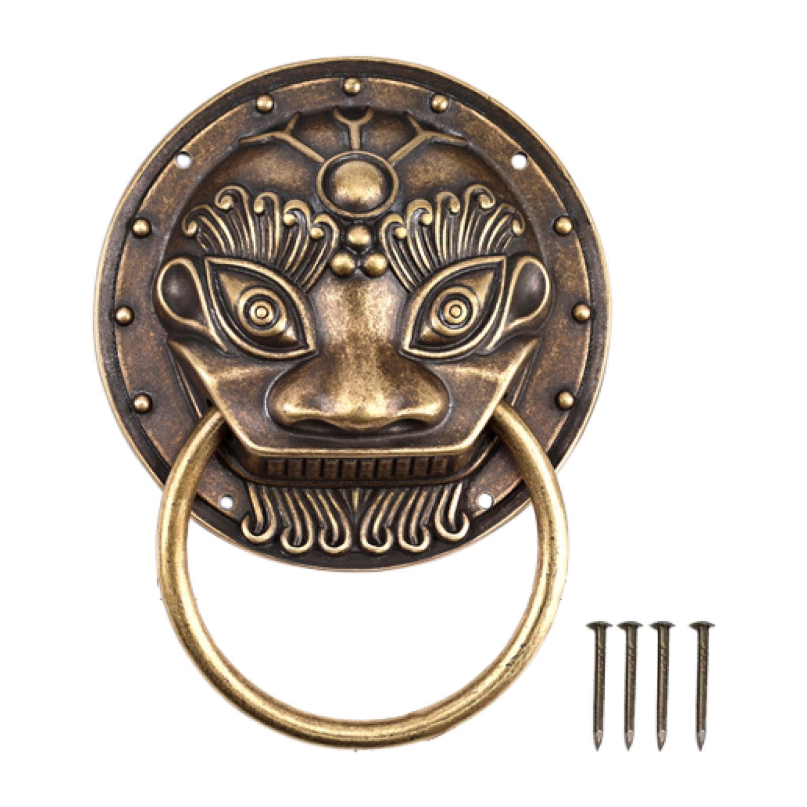 CraftVatika Antique Brass Wolf Door Knocker - Vintage Style Home Decor 9 Inch