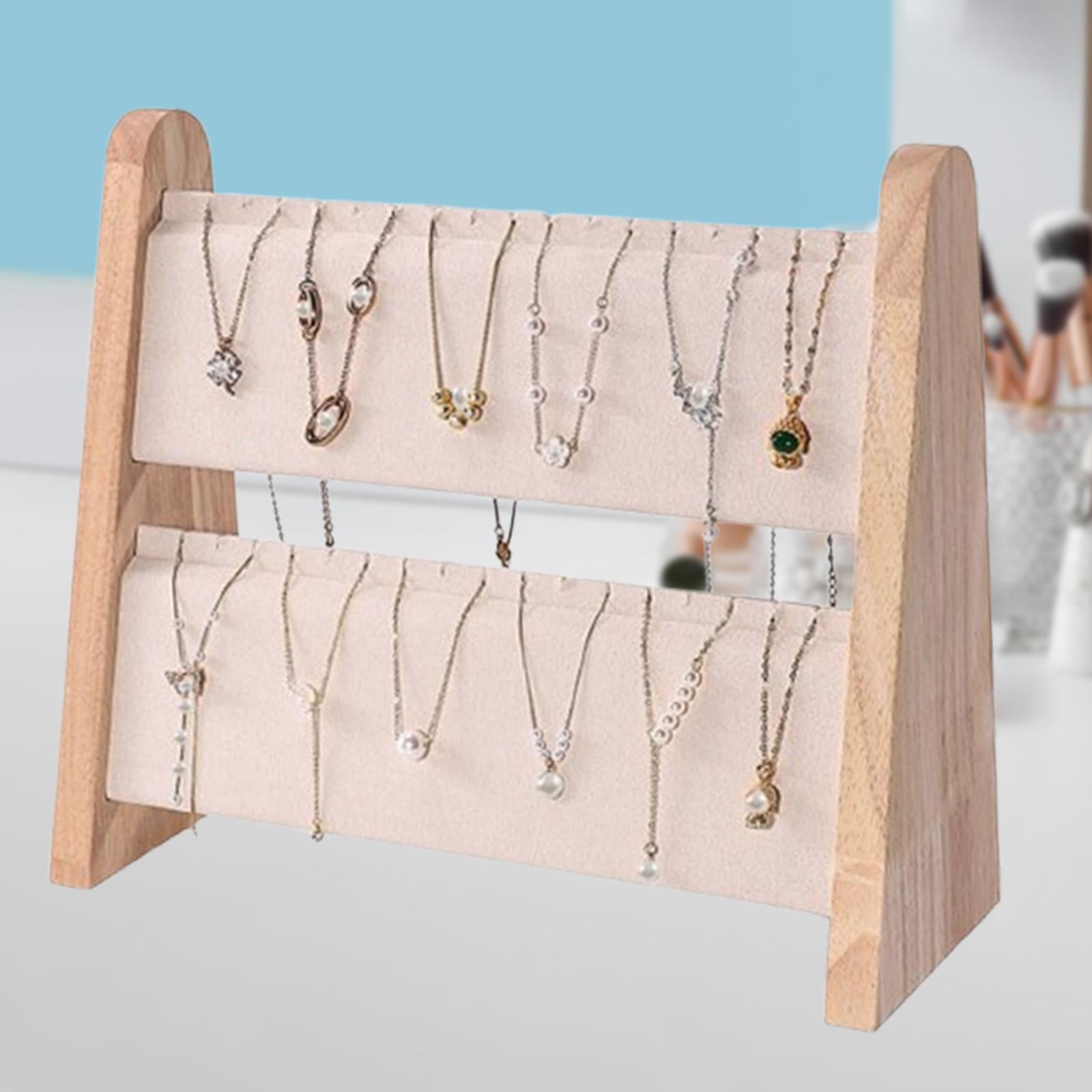 menolana Necklace Display Holder Storage Rack Wood Multi Tiers Jewelry ...