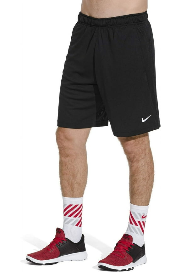 mens Dry-Fit Training Shorts Medium Black/Black/White