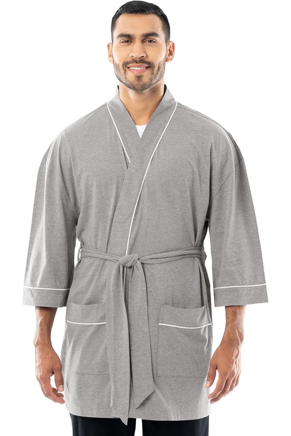 mens Jersey Knit Kimono Robe