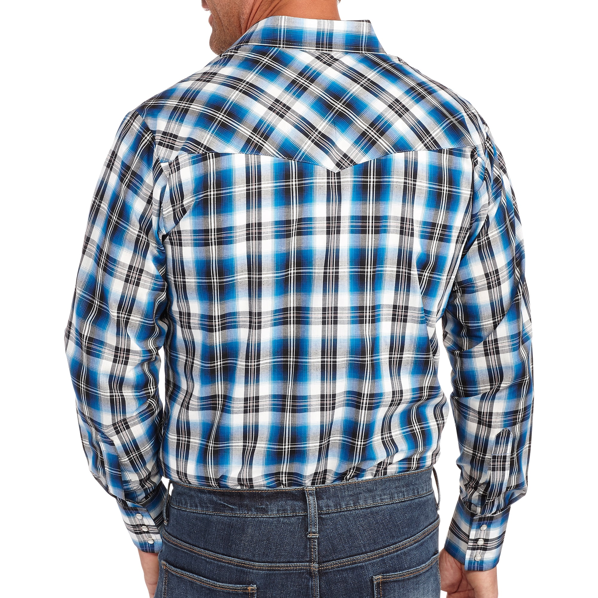 ^^mens Ls Western Shirt Snap Pockets