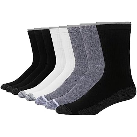mens Max Cushioned Crew Socks, Moisture-wicking With Odor Control, Multi-packCrew Sock