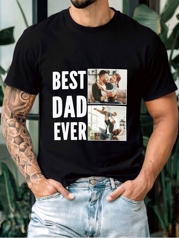 mens print black short sleeve t shirt best dad print design black short sleeve round neck t shirt personalized custom print short sleeve t shirt