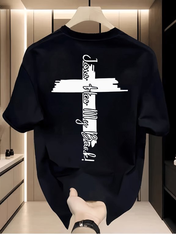 mens short sleeve t shirt and me tee trendy cross design breathable comfortable casual top for daily style unisex summer fashion t shirt