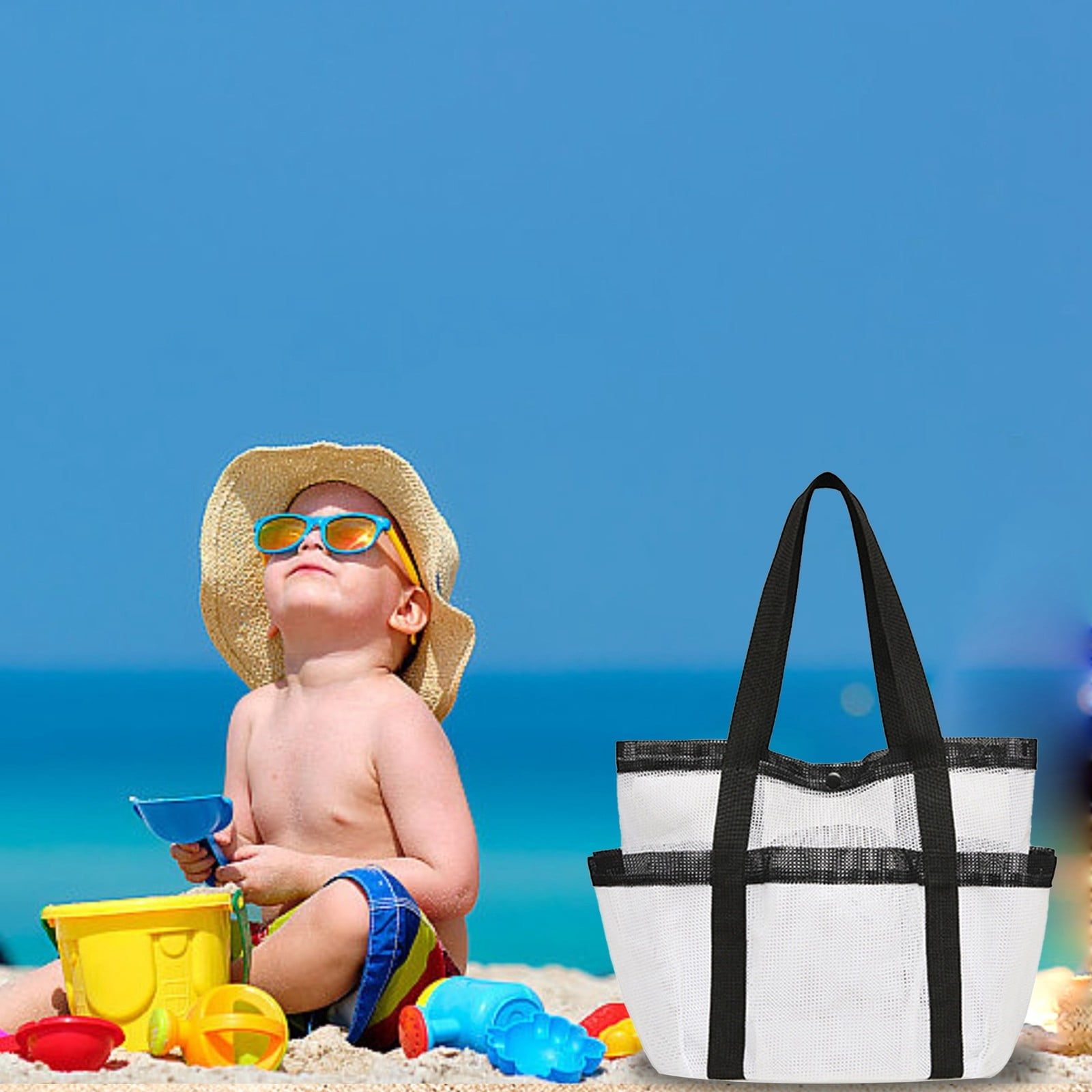 Multi pocket beach bag shop