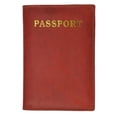 thumbnail image 1 of menswallet Genuine Leather Passport Cover Holder Wallet Case Travel Gold Embossed 601 CF (C) Red, 1 of 33