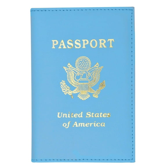 menswallet Marshal USA Gold Logo Passport Cover Holder for Travel 151 PU USA (C) Babu Blue