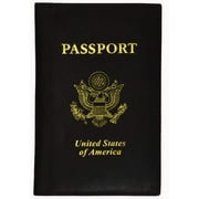 menswallet Marshal USA Gold Logo Passport Cover Holder for Travel 151 PU USA (C) Black