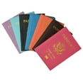 thumbnail image 1 of menswallet Marshal USA Gold Logo Passport Cover Holder for Travel 151 PU USA (C) Light Pink, 1 of 7