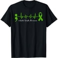 thumbnail image 1 of mental health awareness semicolon green ribbon heartbeat T-Shirt, 1 of 4