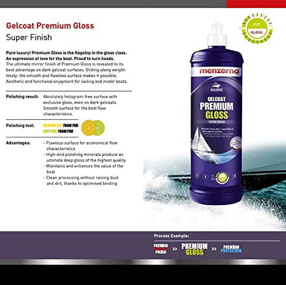Menzerna Marine Gelcoat Premium Gloss Polish - 32 Oz Super Finish For Boats, High Gloss & Easy Application