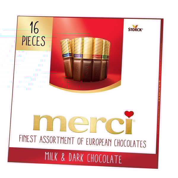 merci Finest Assorted Chocolate Candy Gift Box  7 oz Premium European Milk, Dark & Nut Chocolates for Gifting