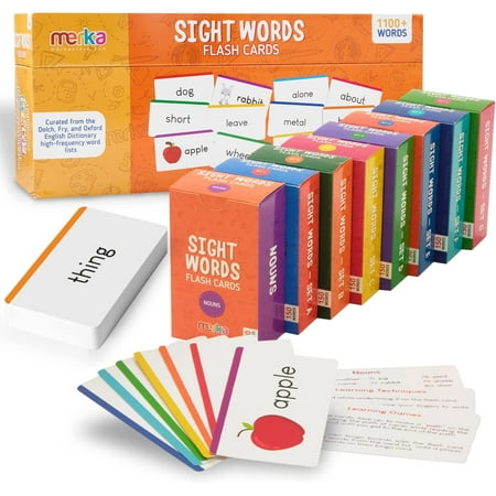 Merka Sight Word Flash Cards Combo Pack A-G - 575 Laminated Dry-Erase Cards - Color-Coded Phonics & Vocabulary Flashcards for 1st Grade Reading