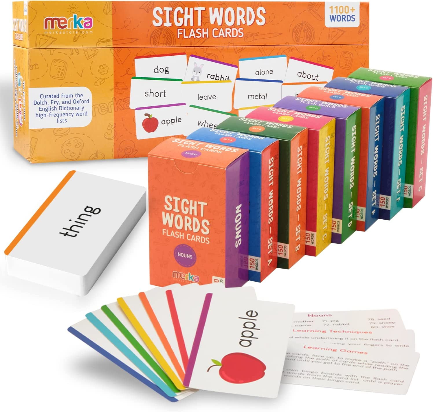 merka Sight Words Combo Pack Set Flash Cards 1st Grade Learn to Read  Reading 