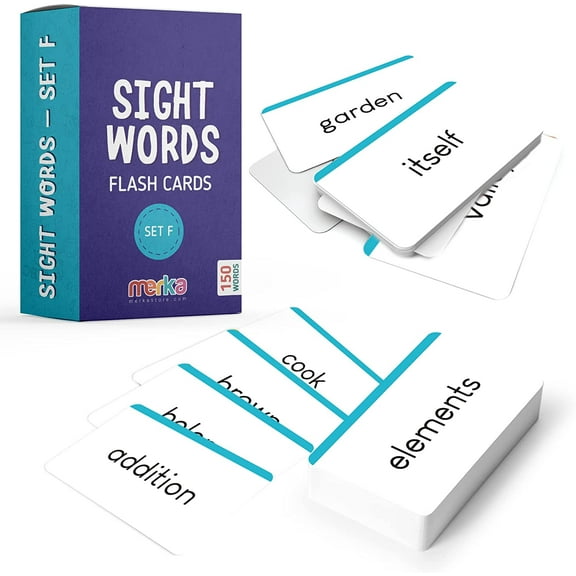 merka Sight Word Flash Cards - 150 Cards - 1st Grade Reading & First Words Practice with Vocabulary - Reading Skills Game